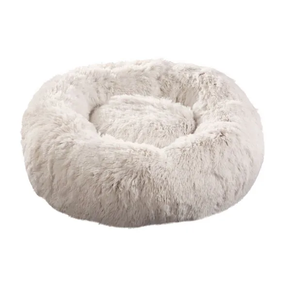 Little&Bigger Fluffy hundeseng i brun fuskepels